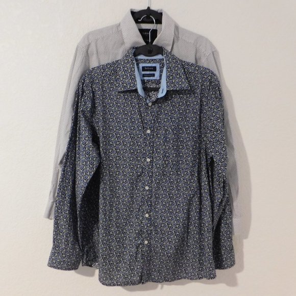 Lot of 2 Sedyrak Dress Shirt Regular Fit Long Sleeve Button Down Business Casual - Picture 1 of 13